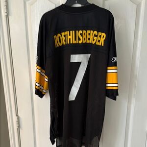Reebok Black and Yellow Short Sleeve Tee Pittsburgh Steelers Ben roethisberger